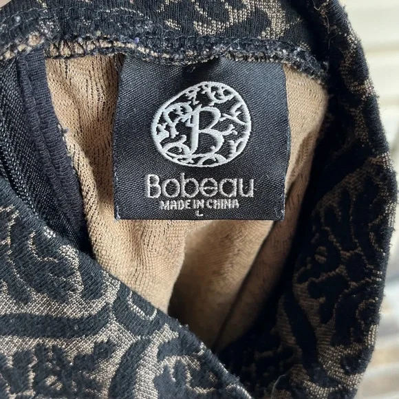 •Bobeau• Brocade Pattern Mock Neck Top - Size Large - Picture 2 of 9